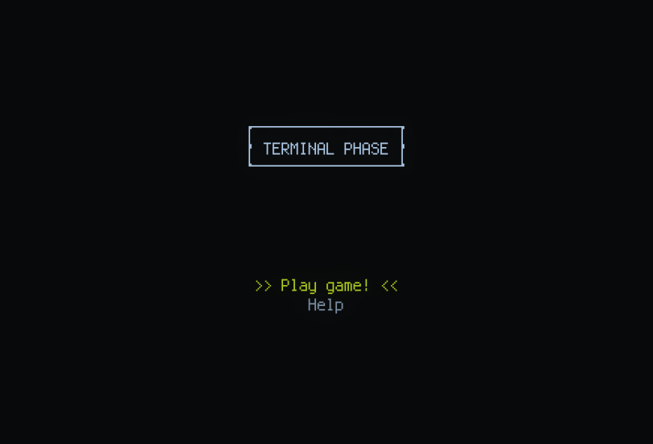 Terminal Phase prototype running in cool-retro-term